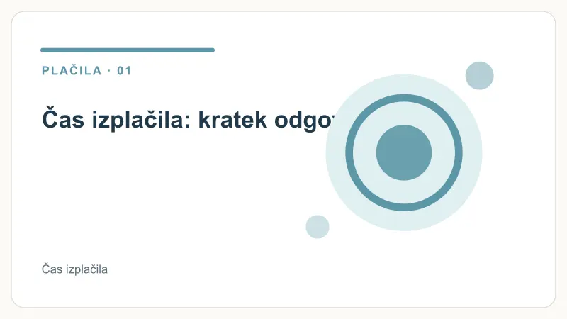 Čas izplačila: kratek odgovor – Čas izplačila