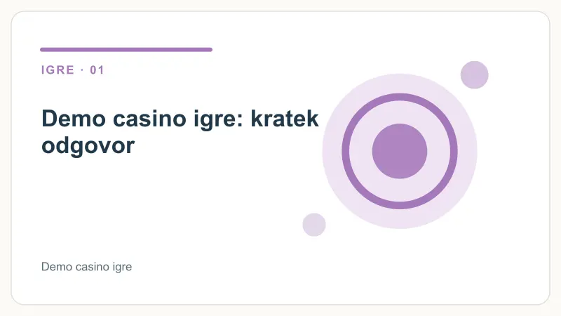 Demo casino igre: kratek odgovor – Demo casino igre