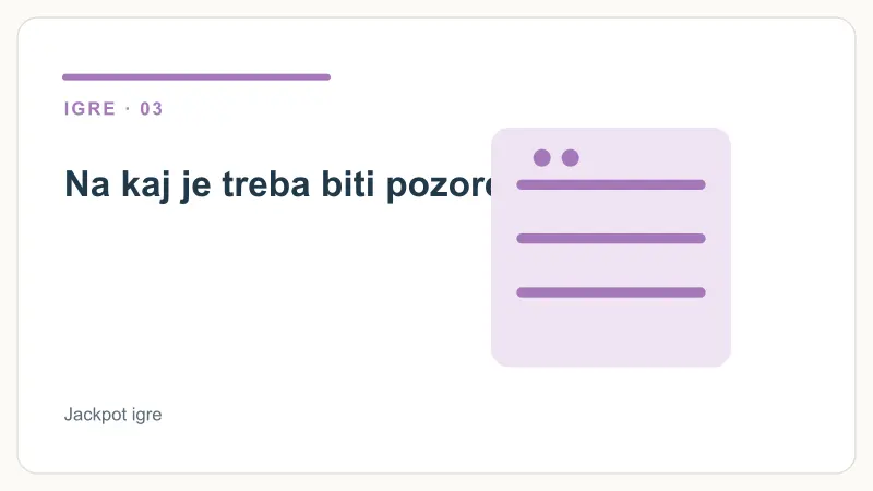 Na kaj je treba biti pozoren – Jackpot igre