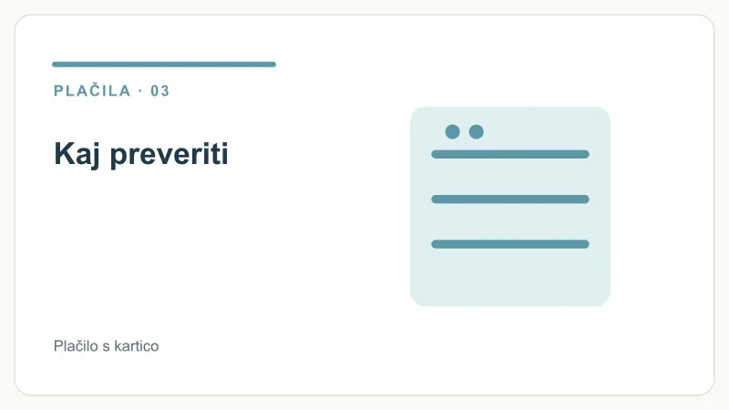 Kaj preveriti – Plačilo s kartico