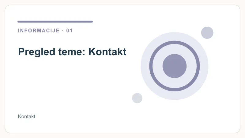 Pregled teme: Kontakt – Kontakt