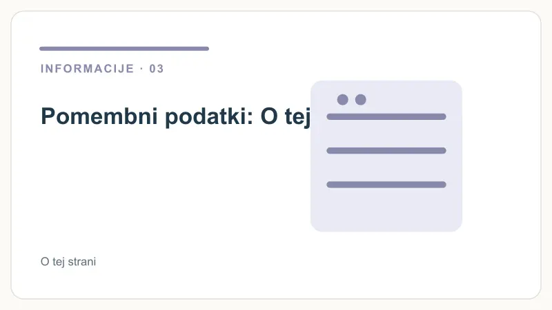 Pomembni podatki: O tej strani – O tej strani