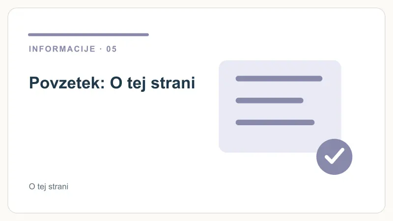 Povzetek: O tej strani – O tej strani