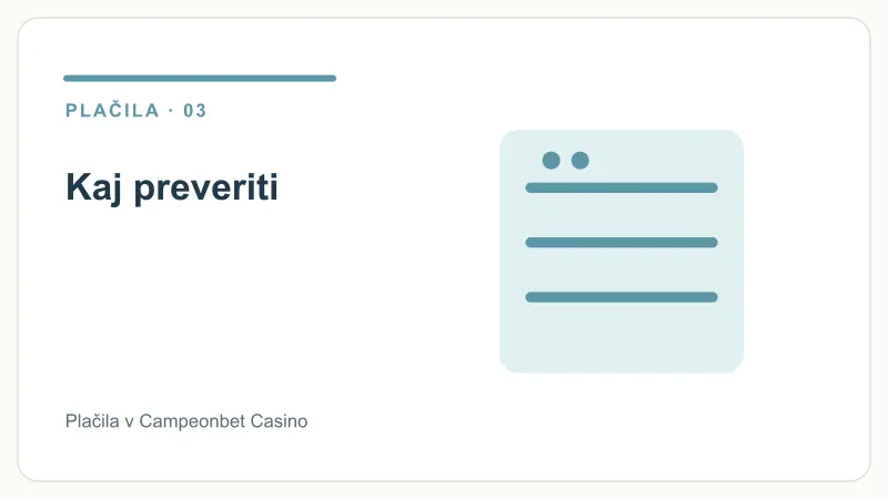 Kaj preveriti – Plačila v Campeonbet Casino