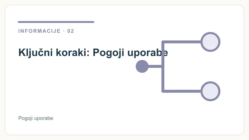 Ključni koraki: Pogoji uporabe – Pogoji uporabe
