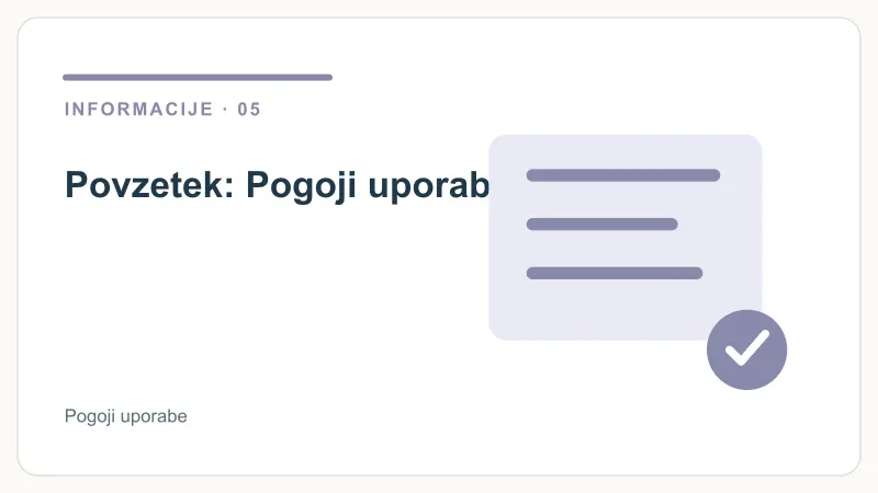 Povzetek: Pogoji uporabe – Pogoji uporabe