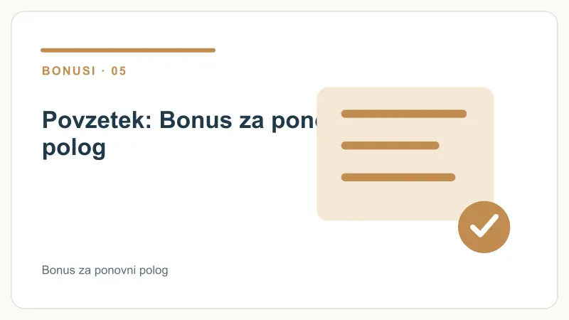 Povzetek: Bonus za ponovni polog – Bonus za ponovni polog
