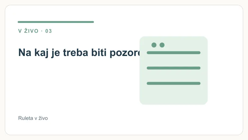 Na kaj je treba biti pozoren – Ruleta v živo