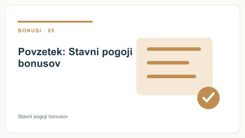 Povzetek: Stavni pogoji bonusov – Stavni pogoji bonusov