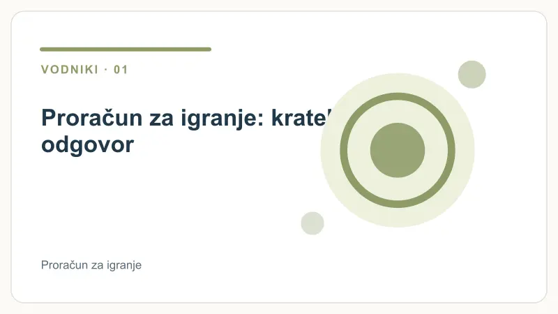 Proračun za igranje: kratek odgovor – Proračun za igranje